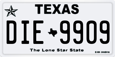 TX license plate DIE9909