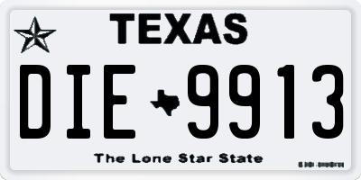 TX license plate DIE9913