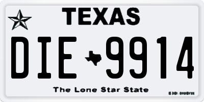 TX license plate DIE9914