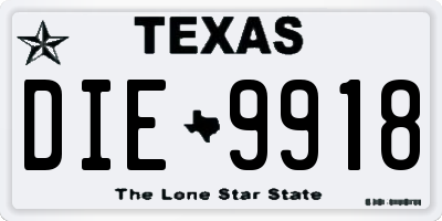 TX license plate DIE9918
