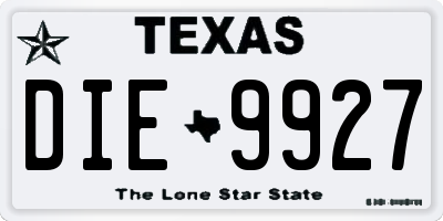 TX license plate DIE9927