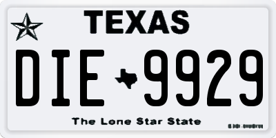 TX license plate DIE9929