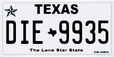 TX license plate DIE9935