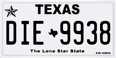 TX license plate DIE9938