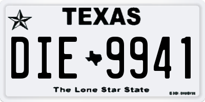 TX license plate DIE9941