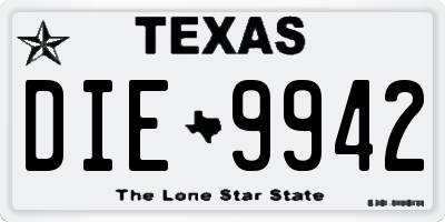 TX license plate DIE9942
