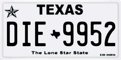 TX license plate DIE9952