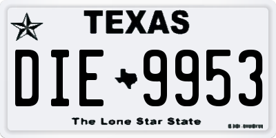 TX license plate DIE9953
