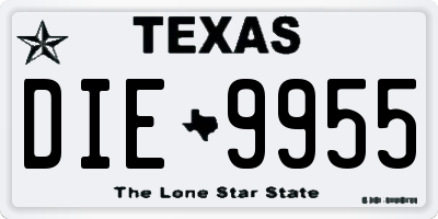 TX license plate DIE9955