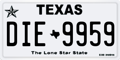 TX license plate DIE9959