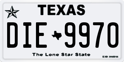 TX license plate DIE9970