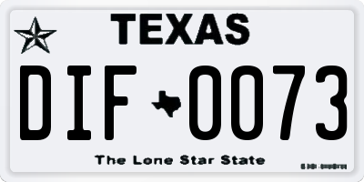TX license plate DIF0073