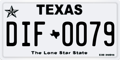 TX license plate DIF0079