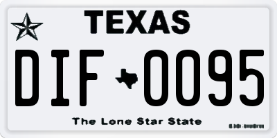 TX license plate DIF0095