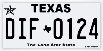 TX license plate DIF0124