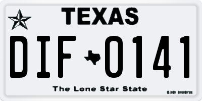 TX license plate DIF0141