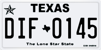TX license plate DIF0145