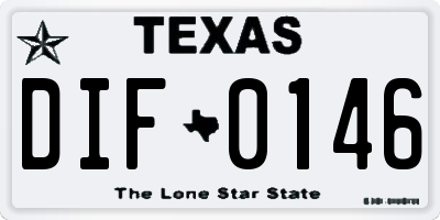 TX license plate DIF0146
