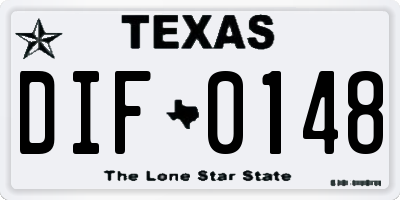 TX license plate DIF0148