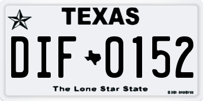 TX license plate DIF0152