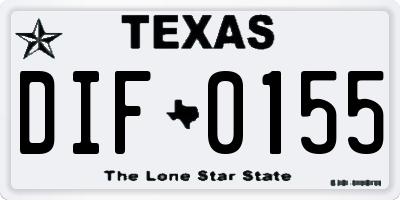TX license plate DIF0155