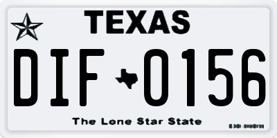 TX license plate DIF0156