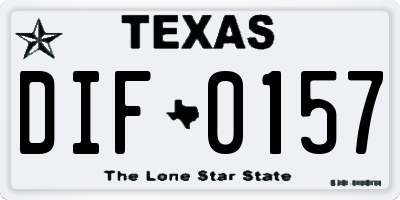 TX license plate DIF0157