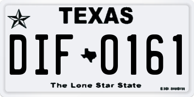 TX license plate DIF0161