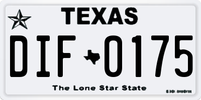 TX license plate DIF0175