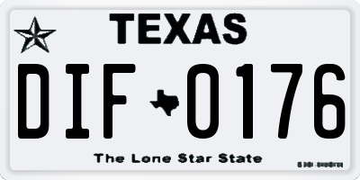 TX license plate DIF0176