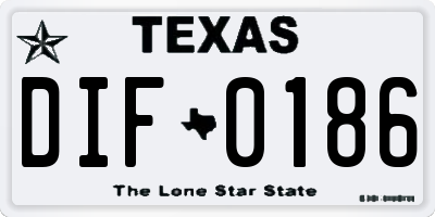 TX license plate DIF0186
