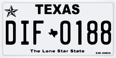 TX license plate DIF0188