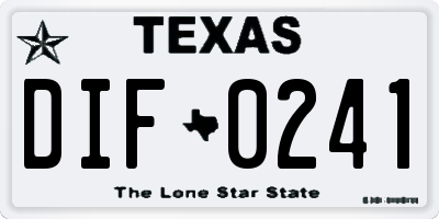 TX license plate DIF0241