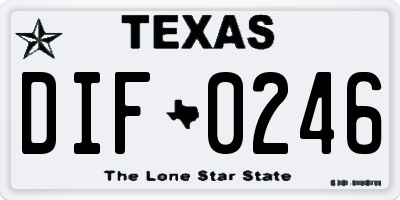 TX license plate DIF0246