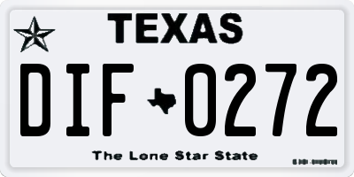 TX license plate DIF0272