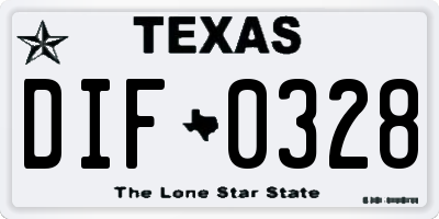 TX license plate DIF0328