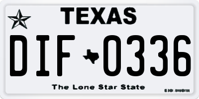 TX license plate DIF0336