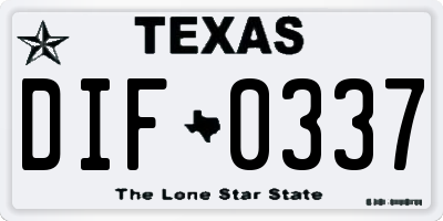 TX license plate DIF0337