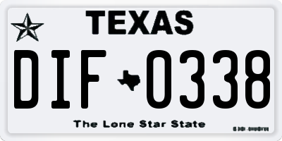 TX license plate DIF0338