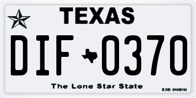 TX license plate DIF0370