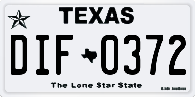 TX license plate DIF0372
