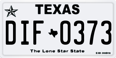 TX license plate DIF0373