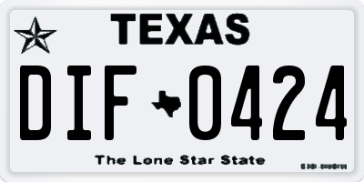 TX license plate DIF0424