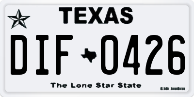 TX license plate DIF0426