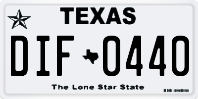 TX license plate DIF0440