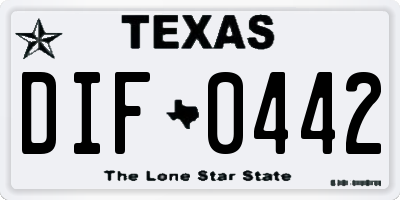 TX license plate DIF0442