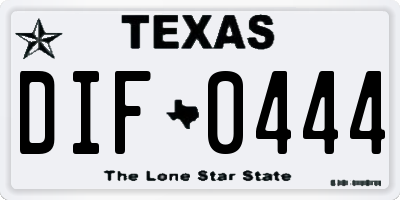 TX license plate DIF0444