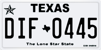 TX license plate DIF0445