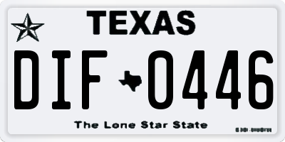 TX license plate DIF0446