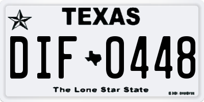 TX license plate DIF0448